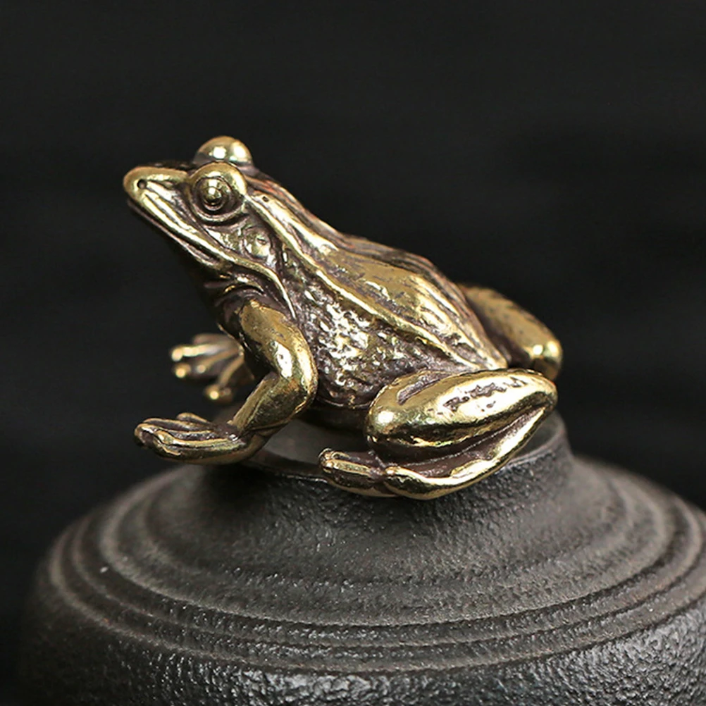 

Retro Frog Ornament Frogs Vintage Animal Statue Brass Handiwork Figurines Office