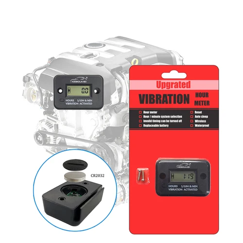 Imagen 1 del producto Medidor de hora de vibración, indicador de Motor de reinicio Digital inalámbrico para generador de Gas de 2/4 tiempos, Motor de cortacésped, batería ATV reemplazable