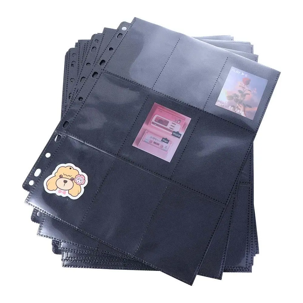 Stamp Collection Card Binder Album Replacement Photocard Holder Card Album Black Storage Page Inner Page Loose-leaf Inners