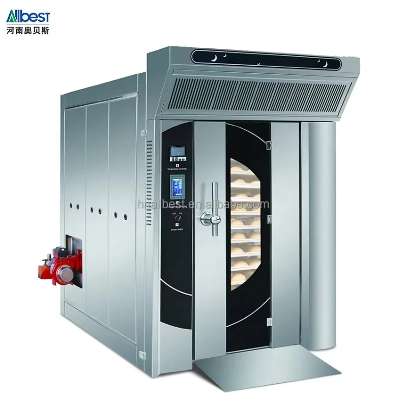 AB2 Newly Upgraded Version 304 Stainless Steel Inside and Out 12 Deck 12 Trays Hot Air Rotary Oven for Bakery Western Restaurant