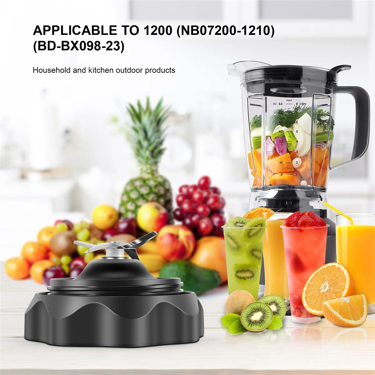 Repuesto de licuadora Combo, hoja extractora de giro fácil, Compatible con NutriBullet 1200W, ZNBF30500Z, 1 piezas