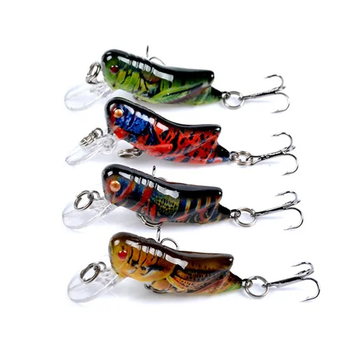 Imagen 2 del producto Señuelo de pesca biónico de insectos, 45mm, 3,5g, 1 Uds., saltamontes, pececillos, cebos duros, calamar, Swimbaits artificiales, lubina, carpa, Lucio, aparejos de pesca