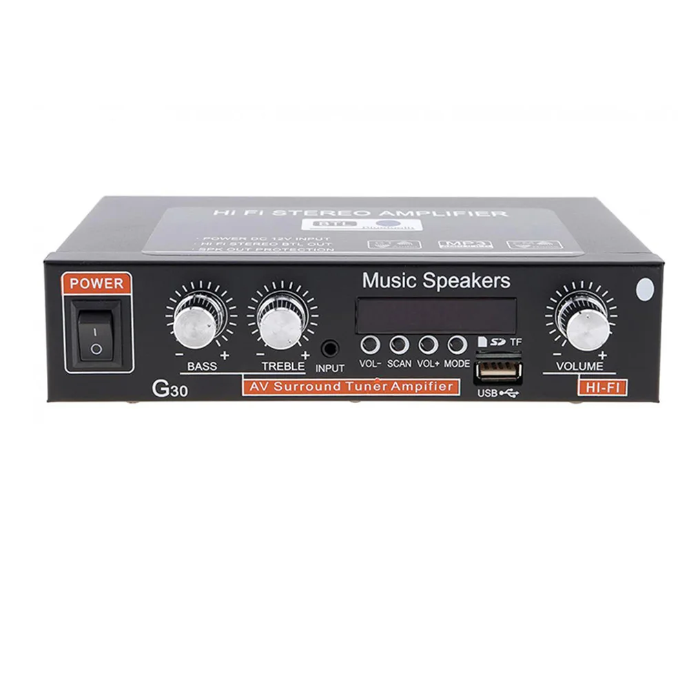 Car smart digital power amplifier with built-in Bluetooth BLUETOOTH/USB/SD/FM power amplifier audio signal processor G30