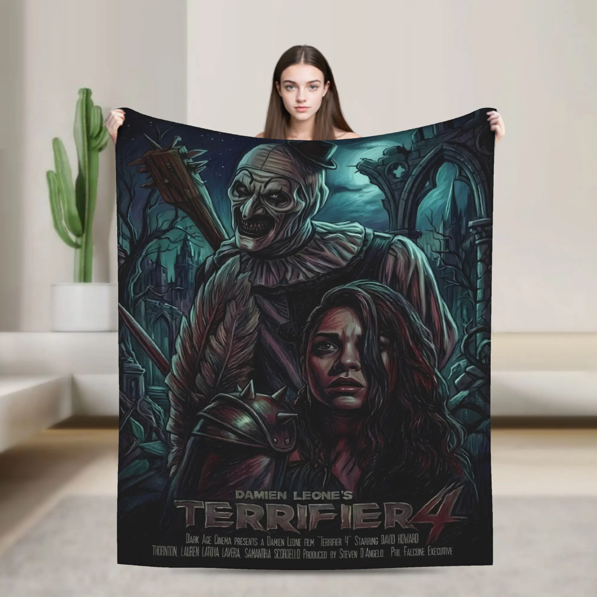 Terrifier Movie Blanket Quality Warm Soft  Bedding Throws Autumn Boy Girl Home Decor Novelty Bedspread