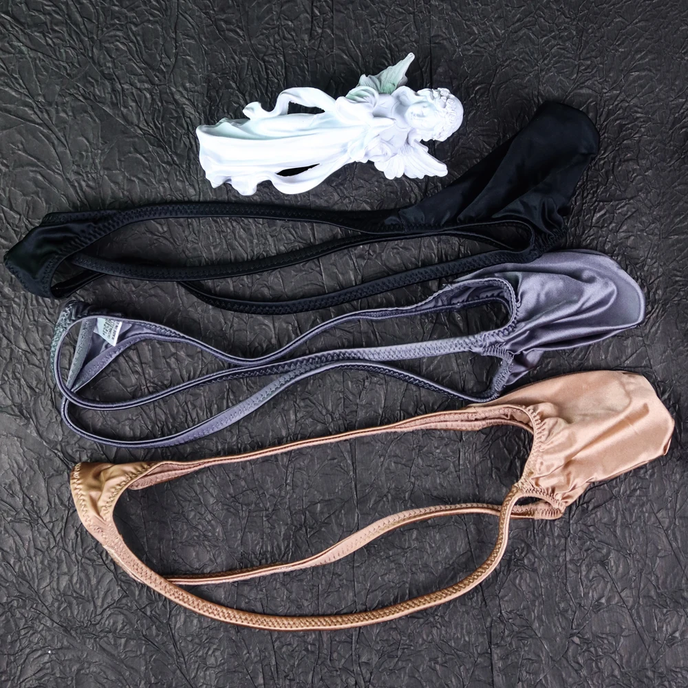 Men Swimming Thongs Pouch String Underwear Bodybuilding Tangas  sissy panties  jockstrap Men's shiny oil G-String Comfy Sexy image 5