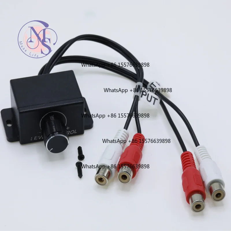Car Amplifier Volume Controller Potentiometer, 2RCA Male & Female RCA Connector