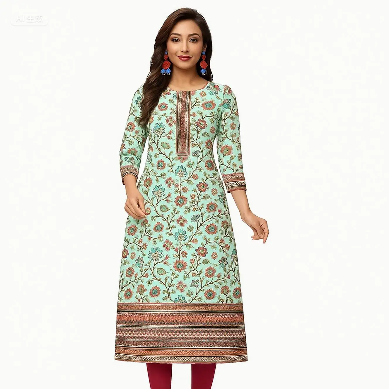 مسلم كورت زهور المرأة موضة مريحة النمط الوطني مستقيم العرقية فيستدوس شق تنحنح الببغاء ثلاثية الأبعاد طباعة عباية تركية #6