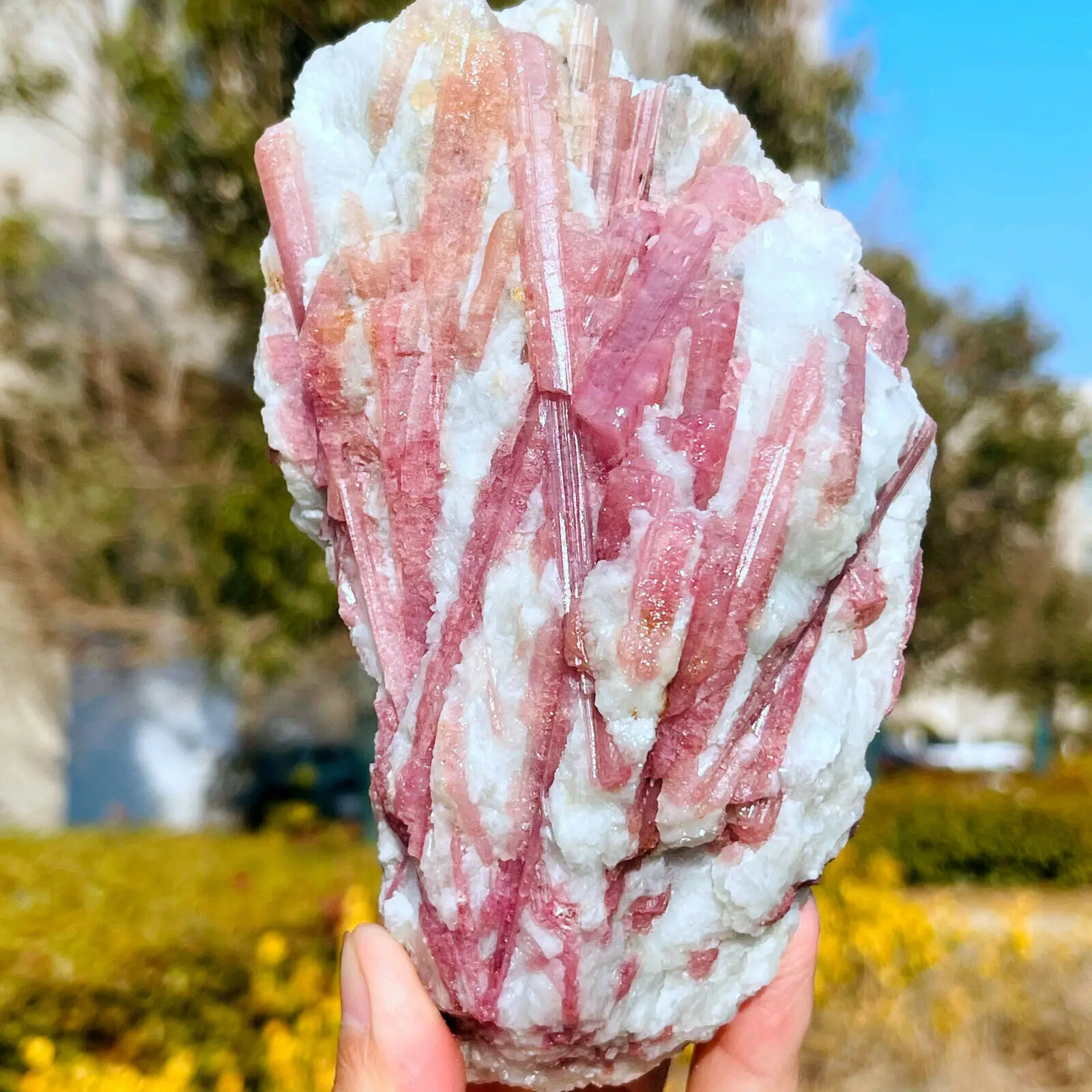 

Natural Pink Tourmaline Rough Ore,Quartz Crystal Energy Stone,Mineral Reiki Healing Decor,Degaussing Meditation Gem