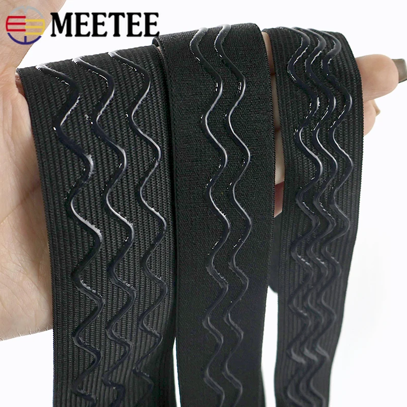 

5M 20-50mm Silicone Non-slip Elastic Band Stretch Tape for Clothes Waistband Belt Sportswear Rubber Bands DIY Sewing Accessories