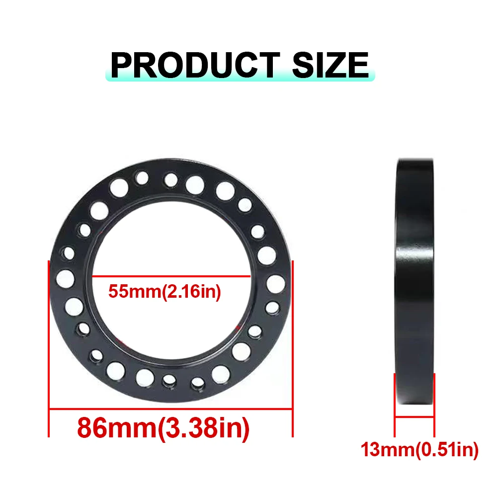 New Steering Wheel HUB 1/2 INCH Spacer Steering Wheel Hub Boss Kit Adapter Spacer 13mm 24Hole Car Steering Wheel Adapter Plate