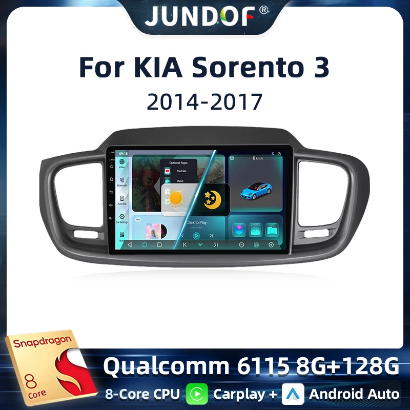 

Android 13 For Kia Sorento 3 2014 - 2017 Car Stereo Radio Player Multimedia GPS Navigation Wireless Carplay Auto Touch Screen