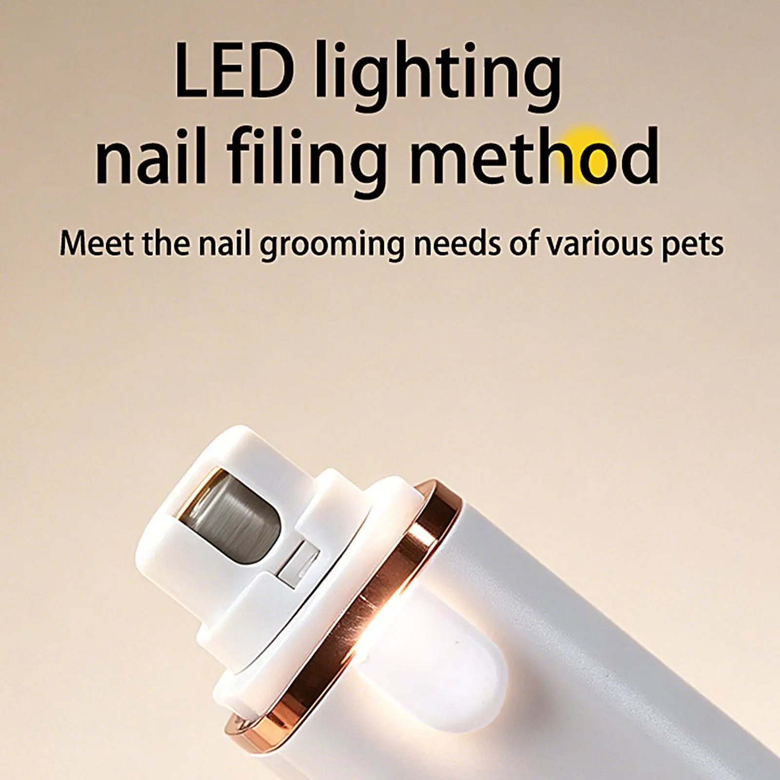 Dog Nail Cutter With Light 2 In 1 Professional Grooming Tool With File 3 Speeds Rechargeable Pet Nail Trimmer For Trimming