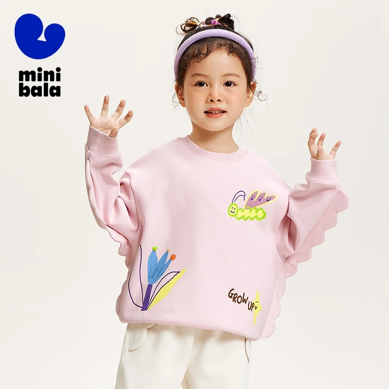 Mini Bala Sweatshirt Girls Soft Sweatshirt Spring New Arrival Baby Fashion Sweet Long Sleeve Top