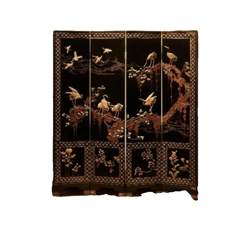 Screen: Chinese-style classical style solid wood desktop screen ornament