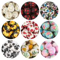 10/20Pcs 15mm Silicone Printed Beads Round Leopard Beads For Jewelry Making DIY Necklace Bracelet Keychain Accessories