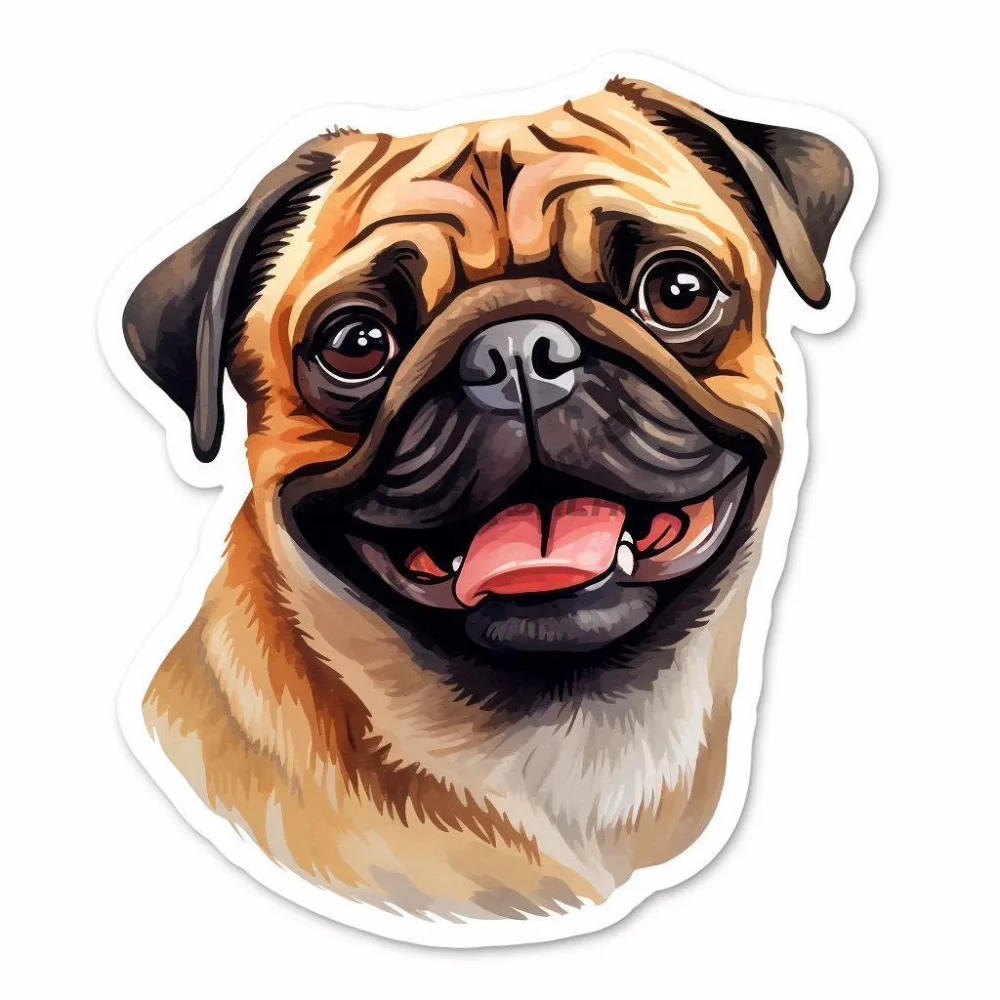 

Pug Dog Vinyl Decal Sticker for Car, Laptop, Tumbler and More Cars Custom Decals Bike Accessories Funny Waterproof