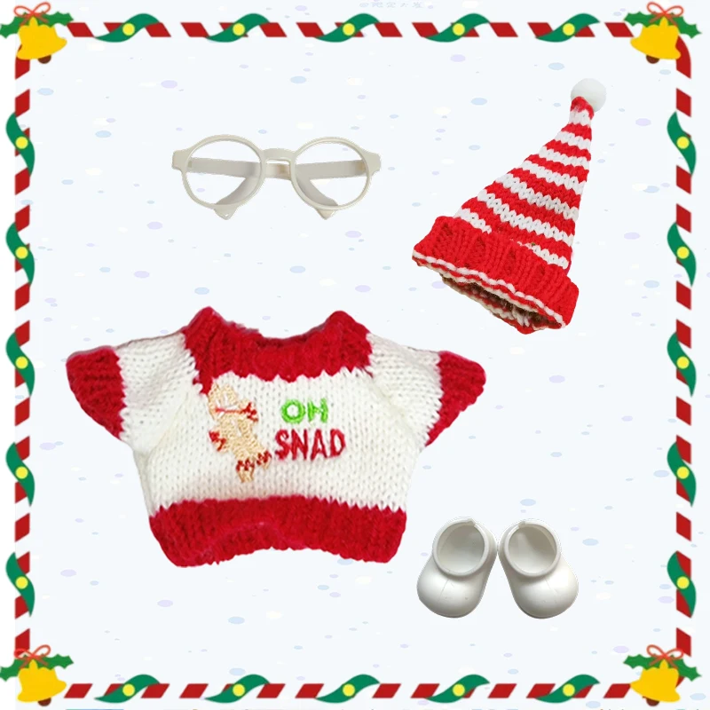 

For 17cm Labubu Doll Christmas & Halloween Bundle Santa Suit Pumpkin Costume Seasonal Gift Set Ropa Labubu Accessory