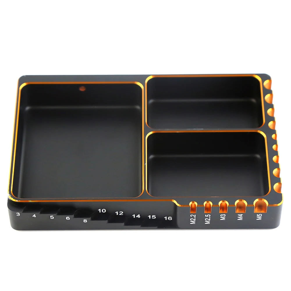 

Multifunctional Screw Tray Nut Gasket Storage Tool Aluminum Alloy Screw Length Size Measurement Plate for RC Car Boat Airplane