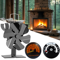 6-Blade Stove Fan Heat Powered No Electricity Required Wood Burning Stove Fan for Wood Stove/Log-Burner/Fireplaces