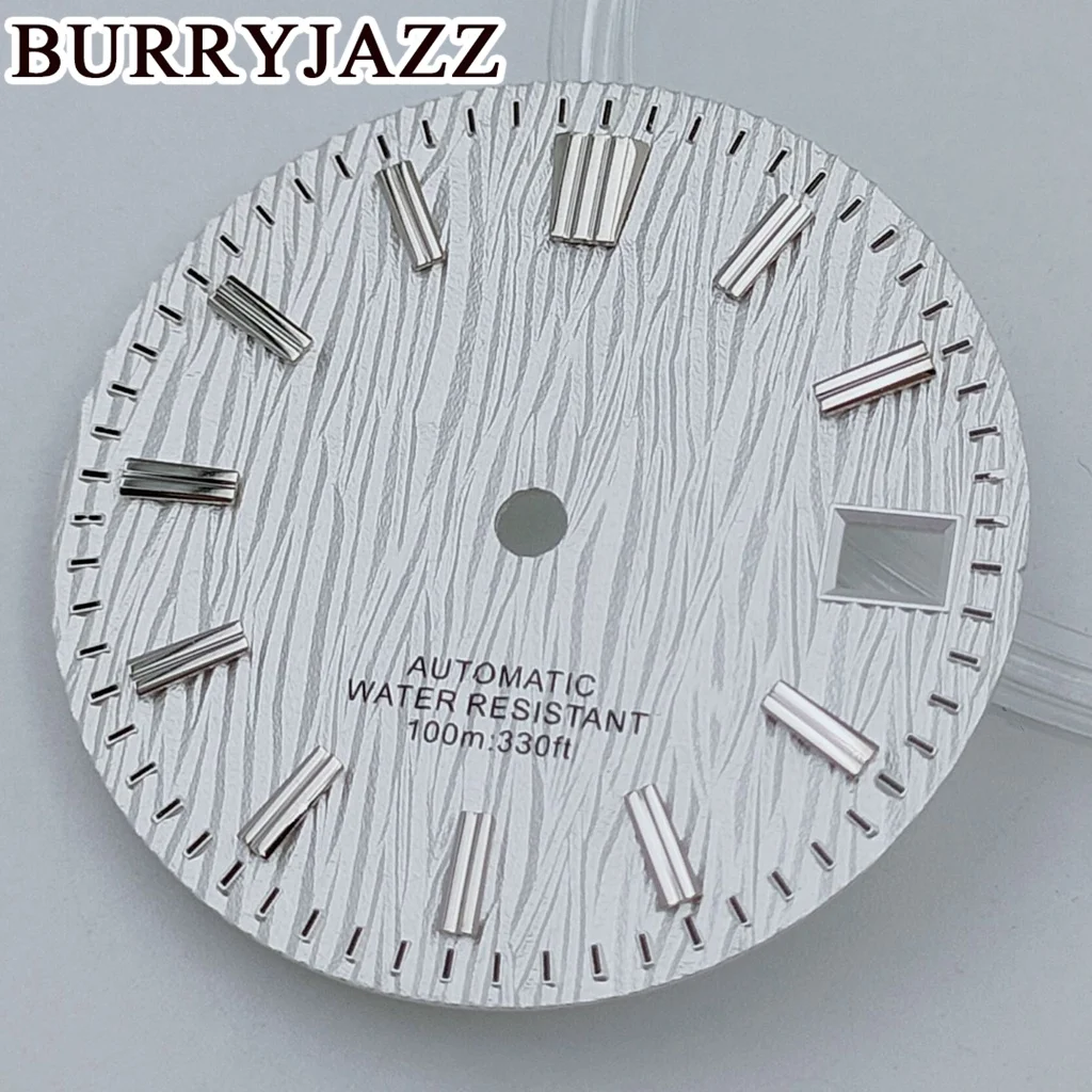 قرص ساعة من Burryjazz No Logo ، قرص أبيض ، أسود ، أزرق ، أخضر ، NH35 ، 29