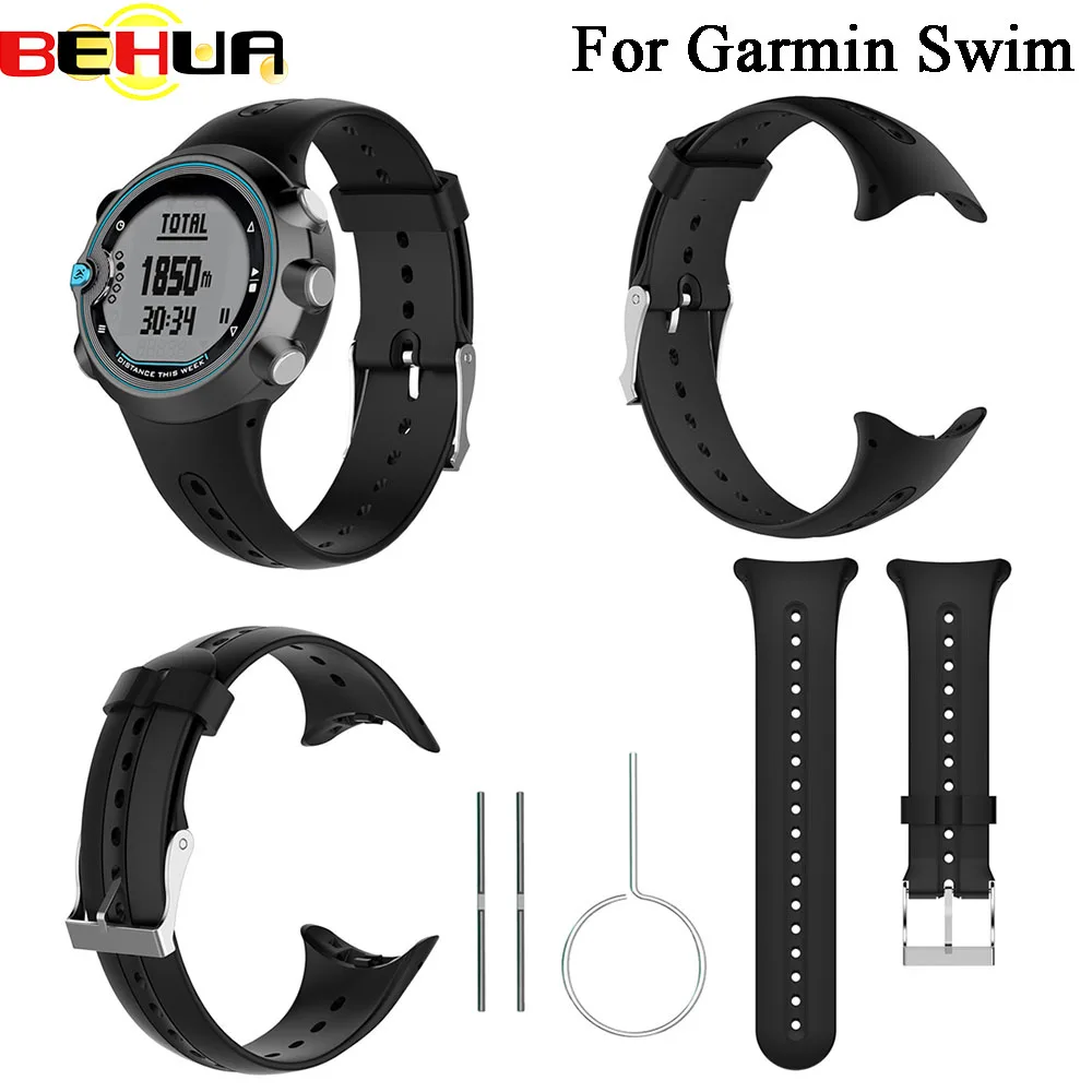 BEHUA-Bracelet de montre en silicone pour Garmin Swim, bracelet de montre intelligente, bracelet de mode, remplacement de sport, accessoires de