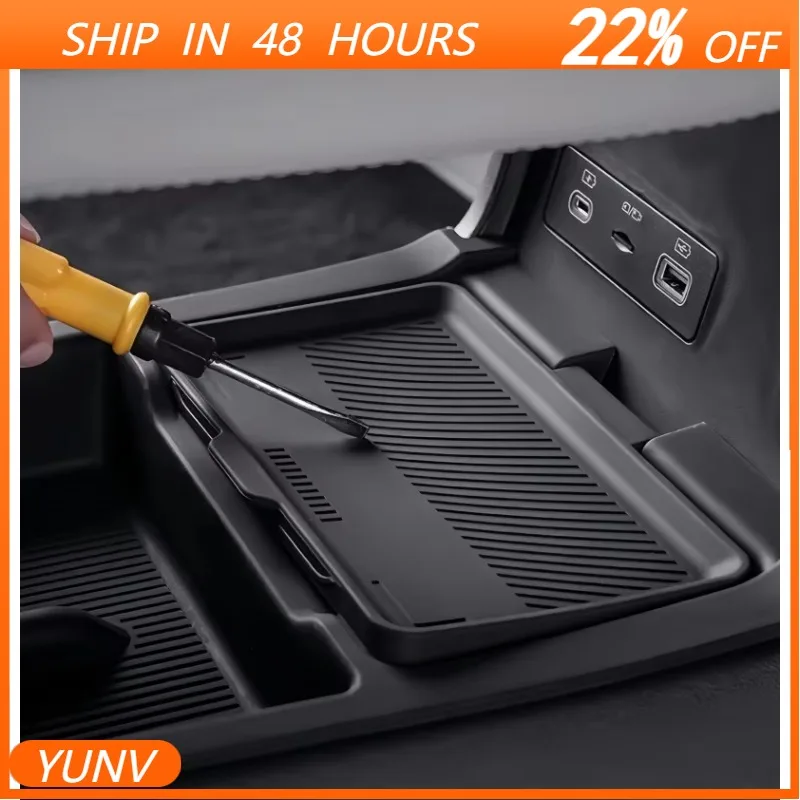 YUNV Car Center Console Down Storage Box Fit for BYD Leopard 3 Titanium 3 Modified Double-layer Silicone Storage Box Upgrade Par