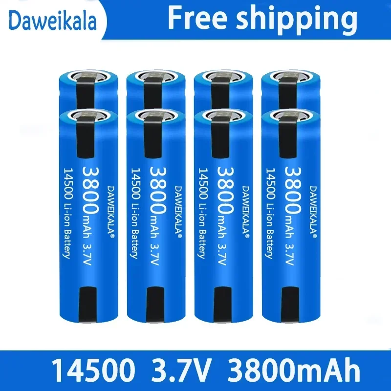 14500 battery 3.7V AA 3800mah lithium ion battery, with welding, for electric toothbrush, razor, barber rechargeable battery