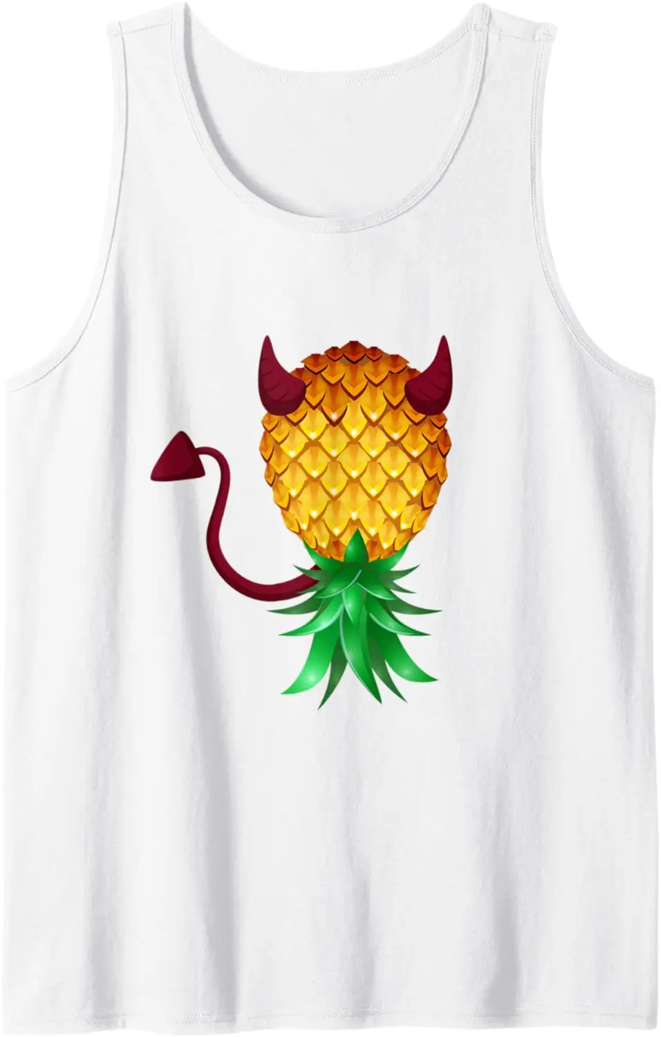 Swinger Upside Down Bad Pineapple Devil Horn Tank Top Cute 2025 Sleeveless Cotton Shirt Holiday Fashionable  Vest