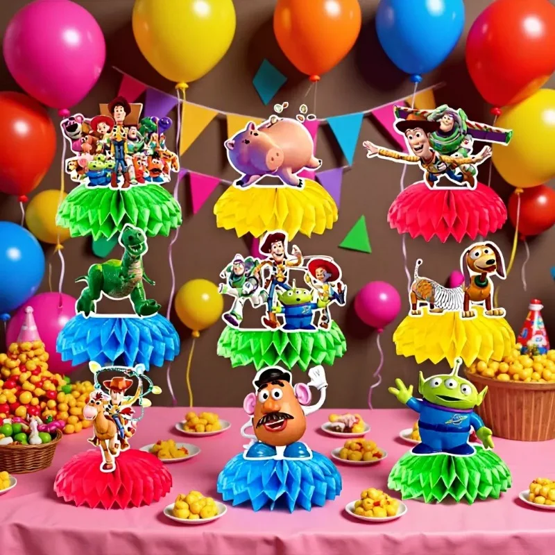 Cartoon-Film-Spielzeug 5 Themen Woodi Bazz Wabenförmige Tischdekorationen für Geburtstagsfeiern Tischdekorationen Geschenk – Detail 3