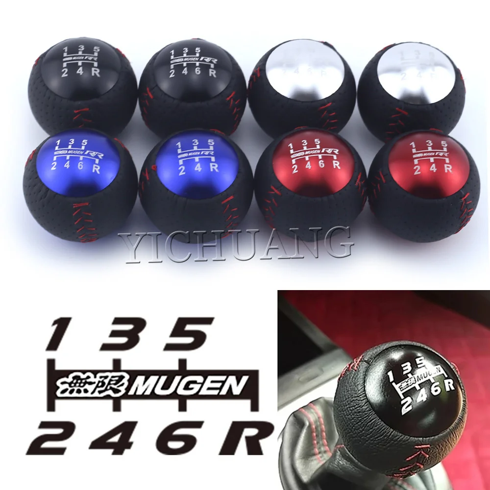 JDM Style Mugen RR Leather Car Gear Shift Knob M10x1.5 for Honda CRZ Type R Civic FA5 FG2 SI