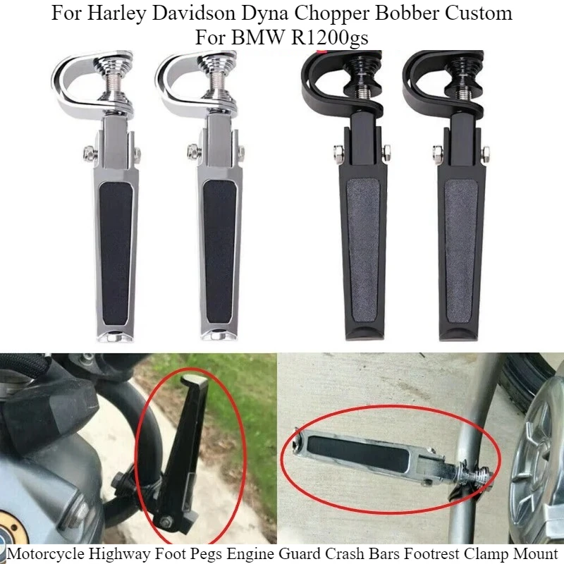 

Мотоциклетные подножки для шоссейных мотоциклов, крепление на защитную дугу двигателя, для Harley Davidson Dyna Chopper Bobber Custom