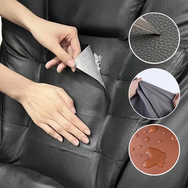 Self Adhesive Leather Repair Patch Kit Tape PU Fabric Upholstery Vinyl Sticker for Couches Sofa Furniture Car Seats Bags Jackets