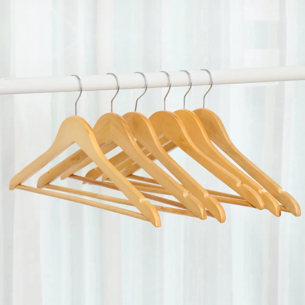 Solid Wood Clothes Hangers for Home Hotel Guesthouse Wedding Use Non Slip No Trace on Delicate Garments Durable Wood Hanger