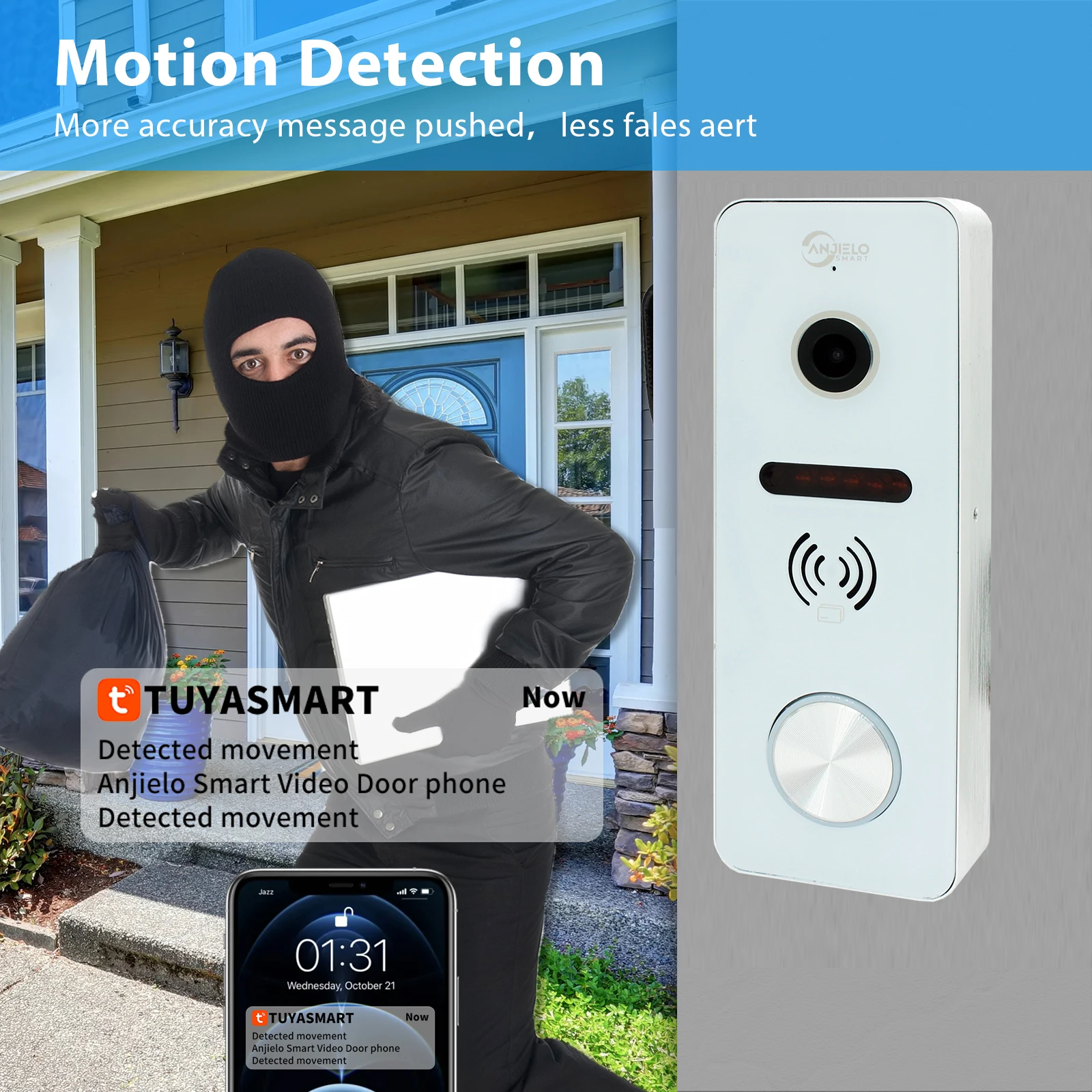 Tuya 1080P 10 Inch Color Touch Screen Wireless WiFi  Intercom Video Doorbell Smart APP Home Kit for RFID Access Control System