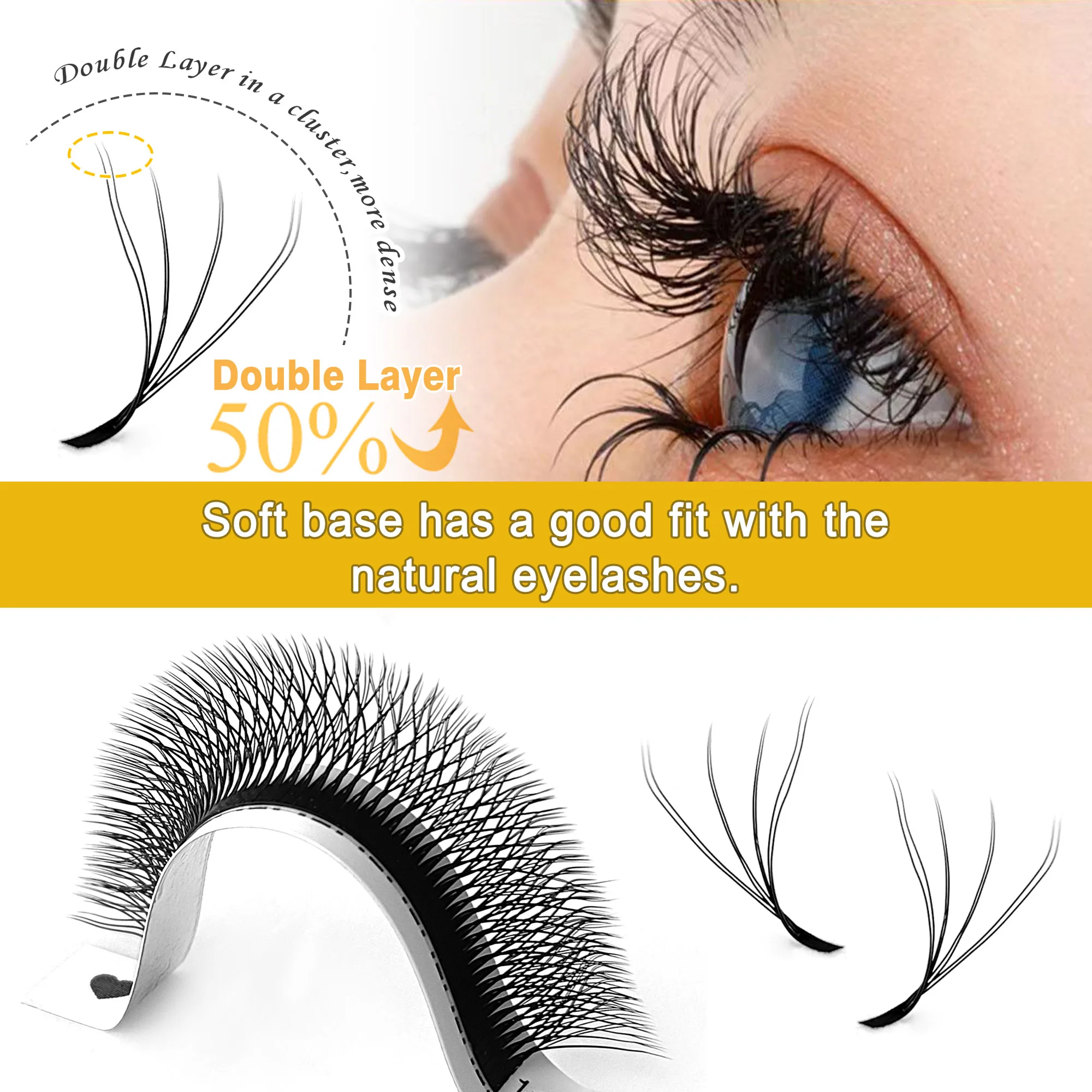 CoMango Fast Shipping 3/4/5/6/8d Premade Volume Fans Brazilian W Style  Silk Lashes Quality Ultra Thin Soft False Mink Makeup image 6