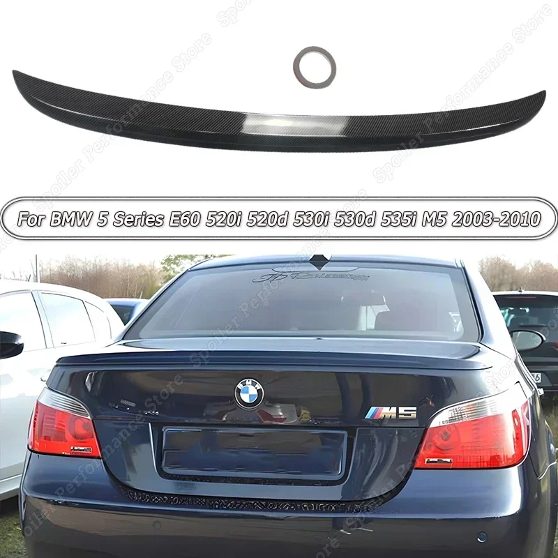 

Rear Trunk Spoiler Wing Tuning For BMW 5 Series E60 520i 520d 530i 530d 535i M5 2003-2010 Exterior Accessories ABS Carbon Look