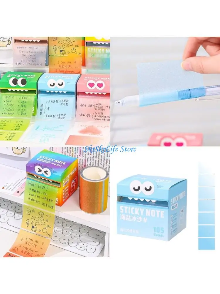 E65E 150 Sheets Pearlescent Sticky Note Paper Tarik Keluar Catatan Sticky Adheive Notes Pad
