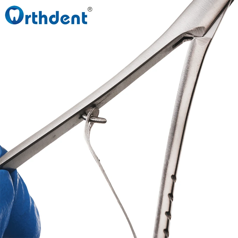 Dental Needle Holder Forceps Straight Head Curved Gold Plated Handle Stainless Steel Orthodontic Plier Dentistry Lab Instrument