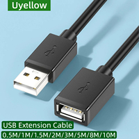 USB 2.0 Usb Extension Cable 10m 50cm 8m 5m  3m 2m 1m  Male to Female for Laptop PC Smart TV U Disk Extender Extensor Usb Cord