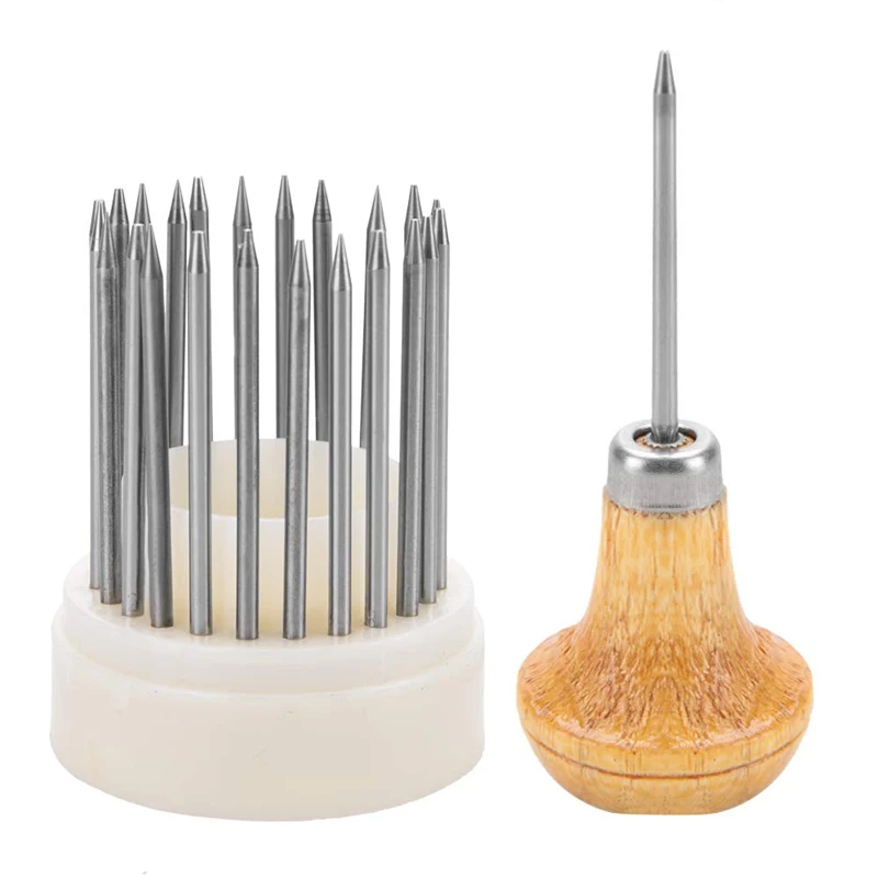 23pcs Jewelry Bead Suction Needles Set Diamond Inlay Beading Graining Tools with Handle Stand for Pearl Gemstone Setting Tighten