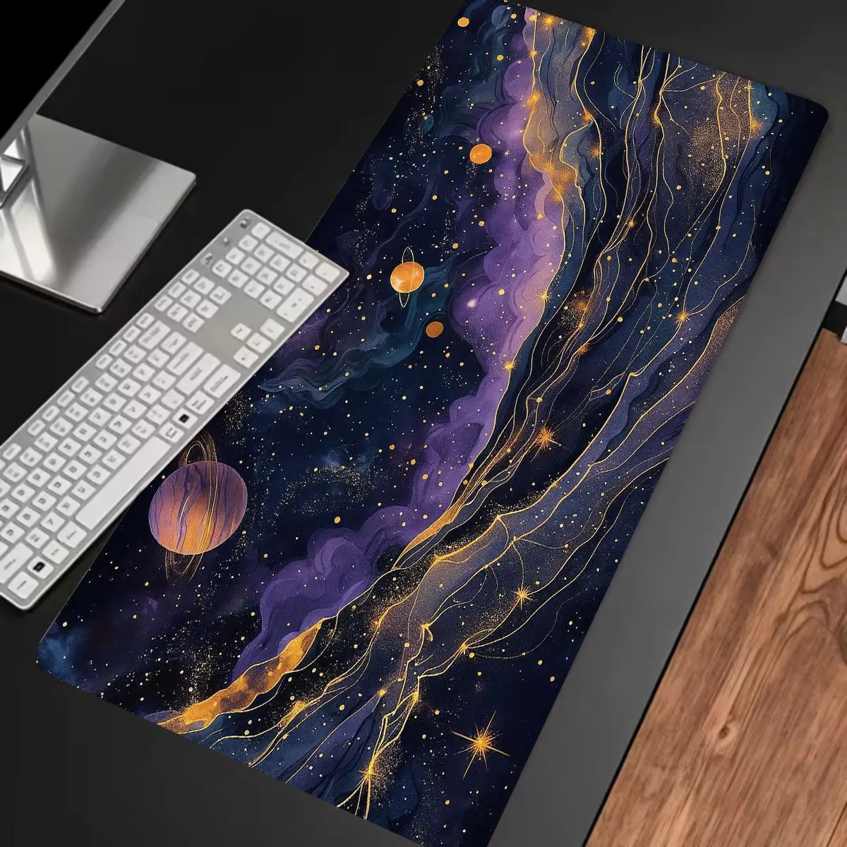 Mouse pad de borracha Galaxy Planet, XXL grande, antiderrapante e lavável, acessório de mesa de escritório para computador de alta qualidade