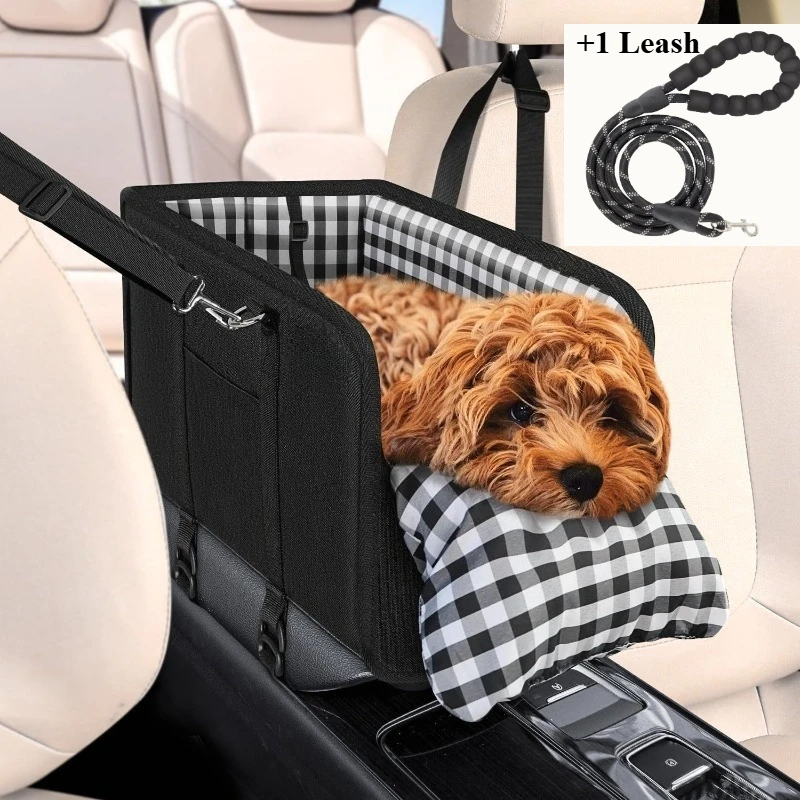 2-Piece Set of Women's Tote Bag, One Car Pet Seat (Foldable and Portable), 1 Traction Rope, Car Center Console, Small Dog Pet Ke
