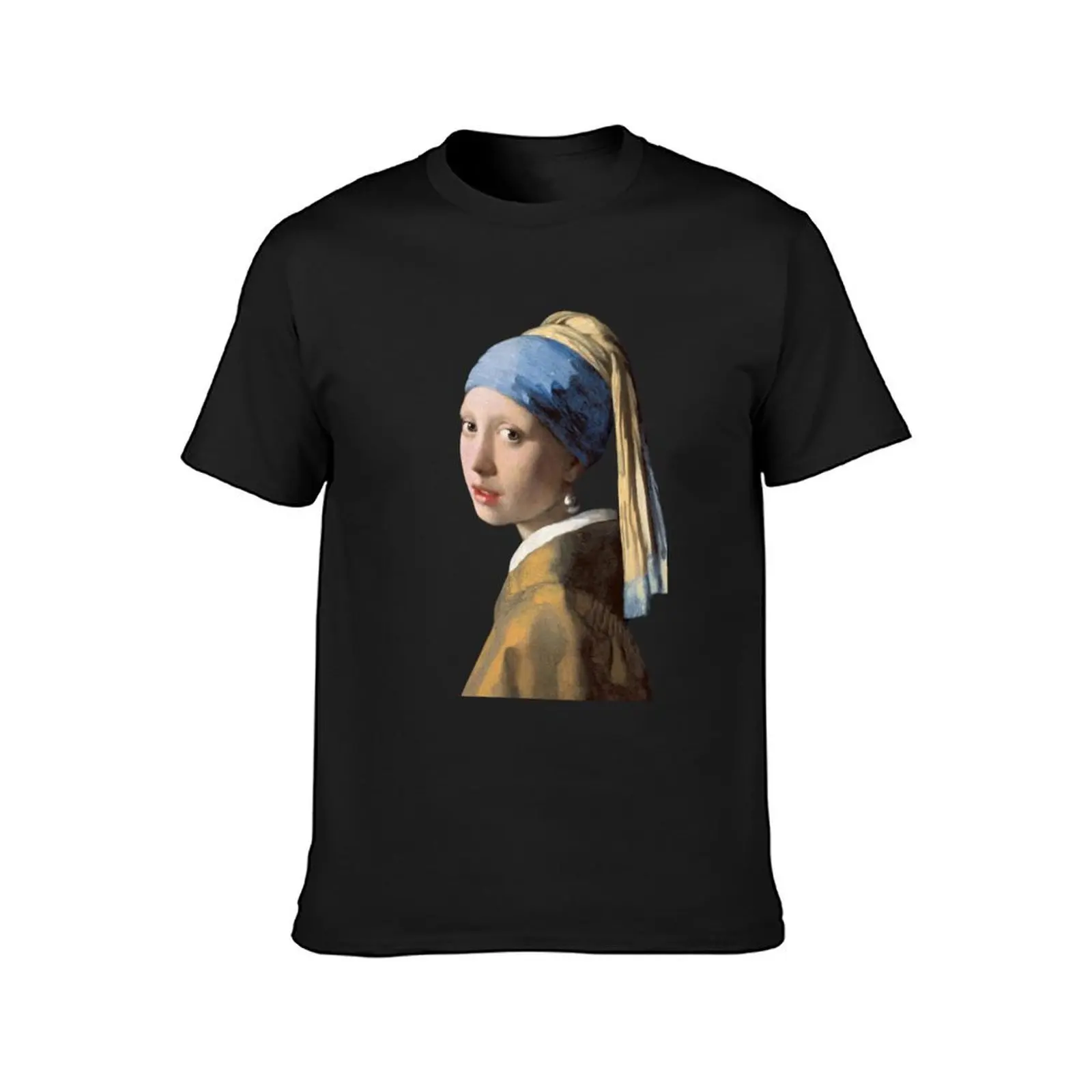 The girl with the curl by Johannes Vermeer T-Shirt customs plus sizes summer top Men's cotton t-shirt