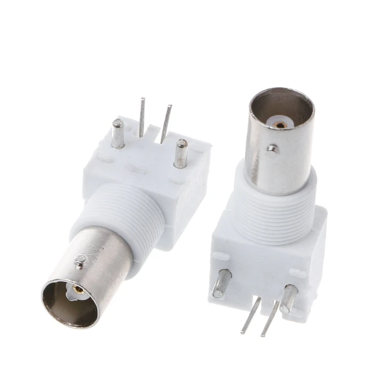 10x PC Board PCB Mount Right Angle BNC Female Jack With Bulkhead Connector