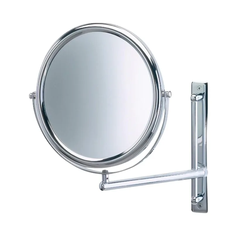 Two-Sided Wall-Mounted Makeup Mirror with 3X-1X Magnification –9” Diameter Mirror Extends 9”