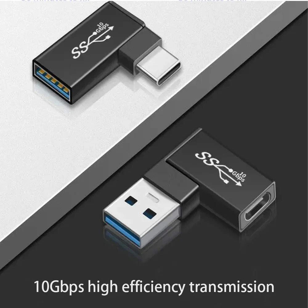 USB To Type C OTG Adapter USB USB-C Male To Type-c Female Converter 90 Degrees Angled For USBC OTG Connector