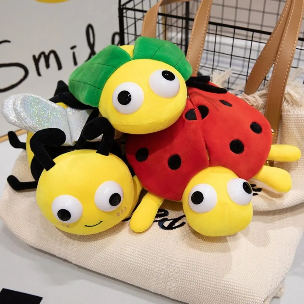 

Luminous Glowing Insect Stuffed Toy LED Light Soft Lighted Bee Plush Dolls Portable Skin-friendly Ladybird Plush Toys Children