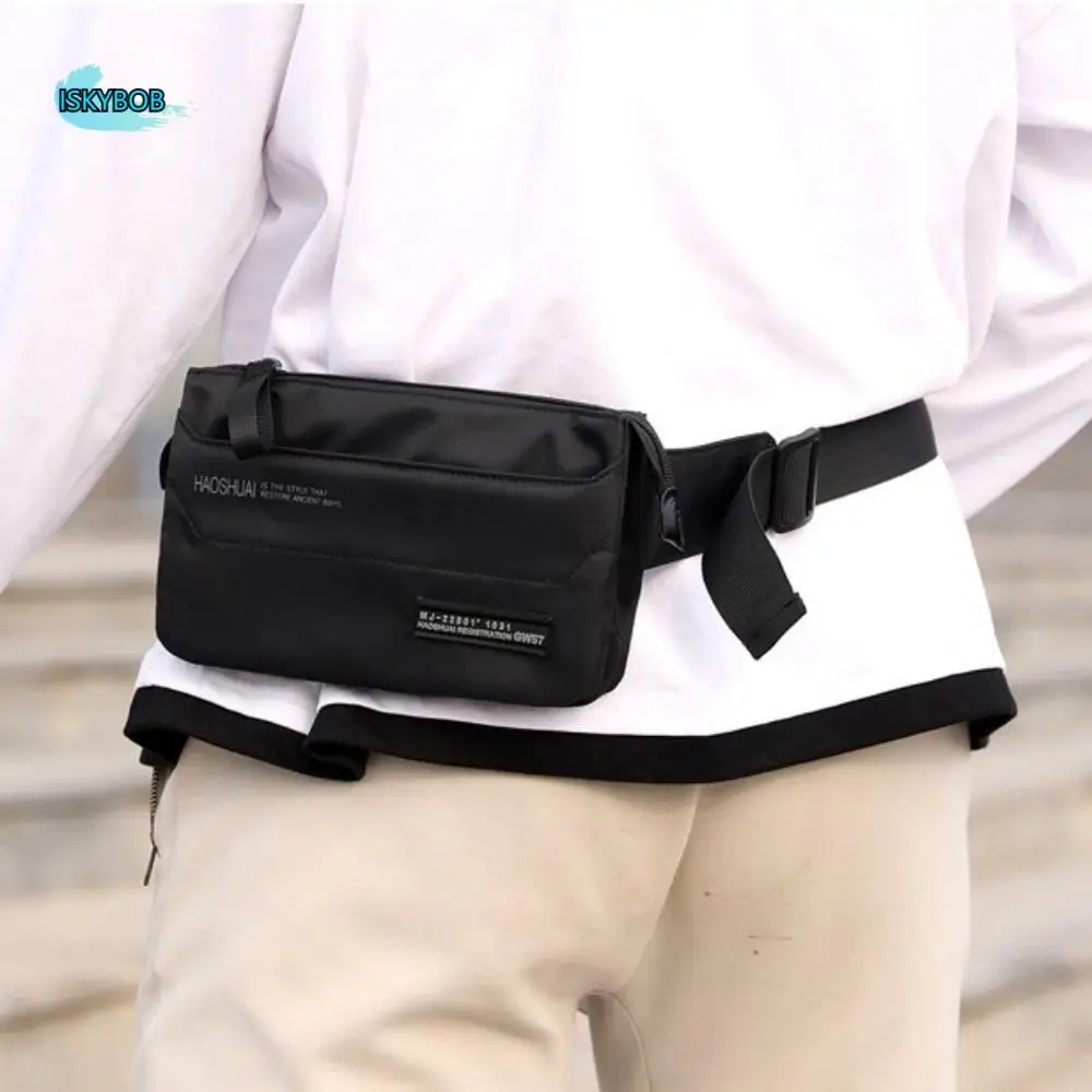 

Simple Anti Splash Men Fanny Pack Large Capacity Solid Color Men's Chest Bag Adjustable Strap Multi-Pocket Male Waist Bag Male