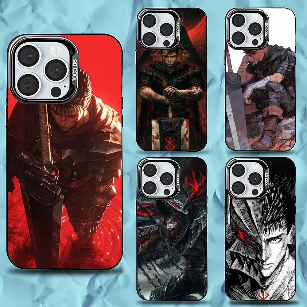 

A-Anime Berserk Guts Phone Case For iPhone 16,15,14,13,12,11,Pro,Max,Plus,Mini,XS,SE Anti Fall Black Matte Hard Bumper