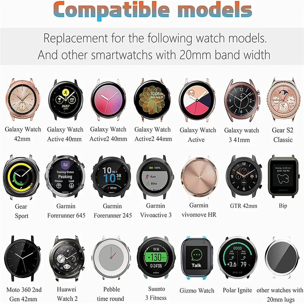 Ocean Silicone Strap For Samsung Galaxy Watch 7 6 5 4 Band 40mm 44mm Classic/Gear S3 20mm 22mm Bracelet For Amazfit GTS 2 3 4